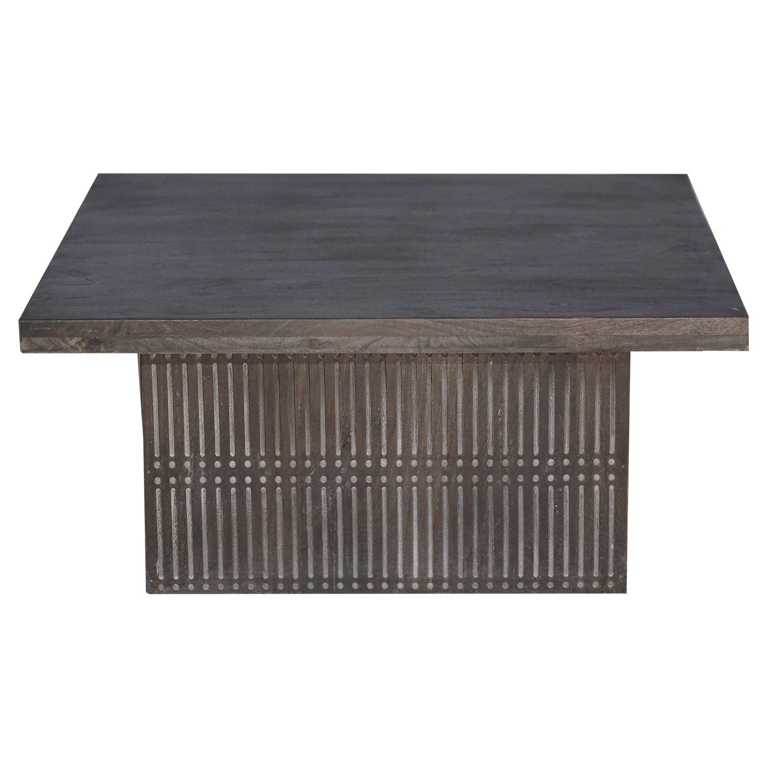 Modern Ash Gray Rib Carved Solid Wood 40