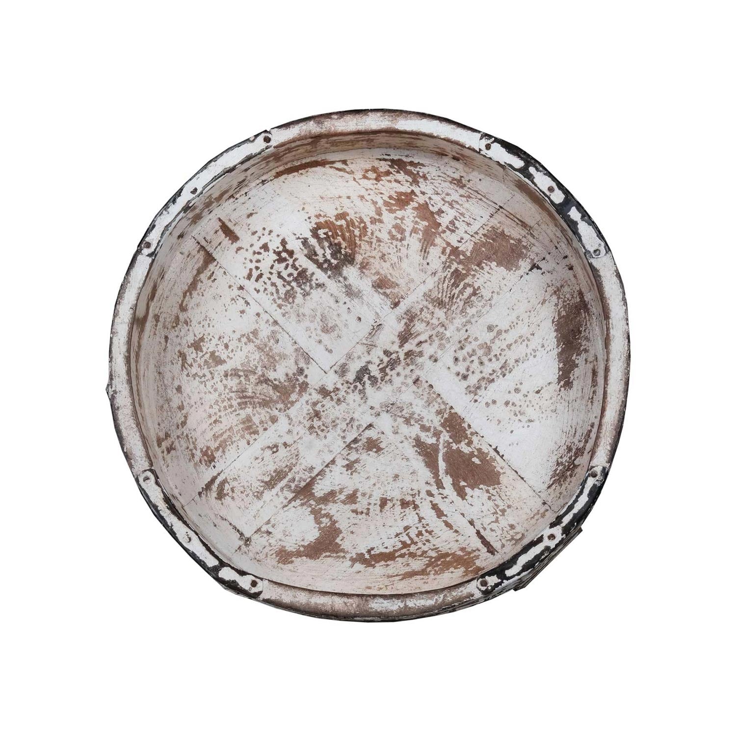 Distressed Carved Wooden Grinder Decorative Tray