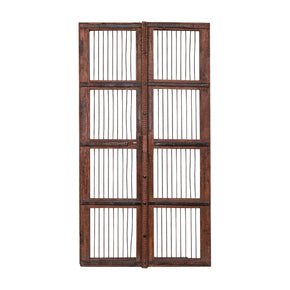 Vintage Door With Iron Grill 65" Tall Rustic Wall Decor