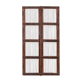 Vintage Door With Iron Grill 65" Tall Rustic Wall Decor