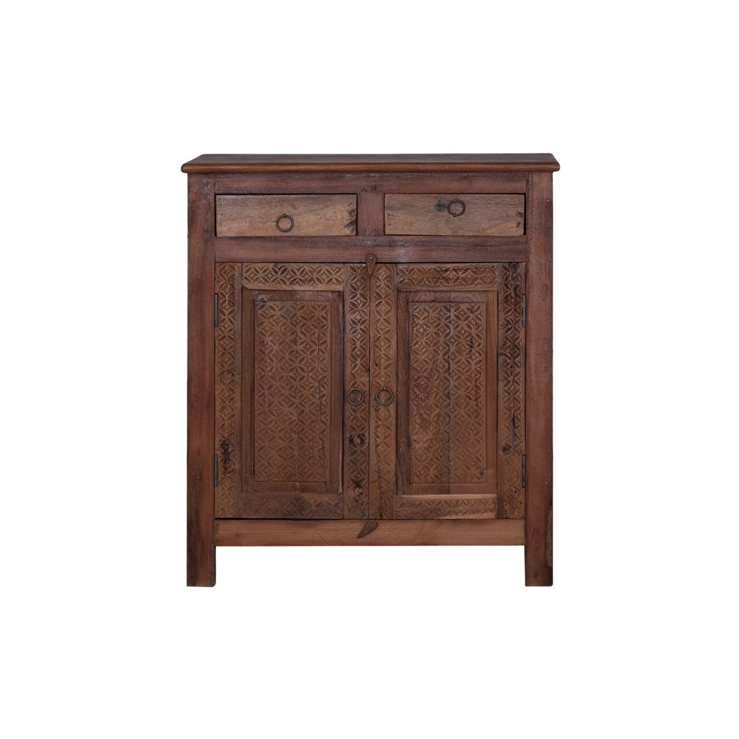 Vintage Teak Wood 2-Door Storage Cabinet