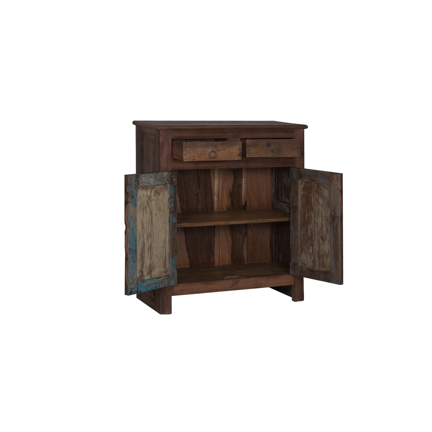 Vintage Teak Wood 2-Door Storage Cabinet