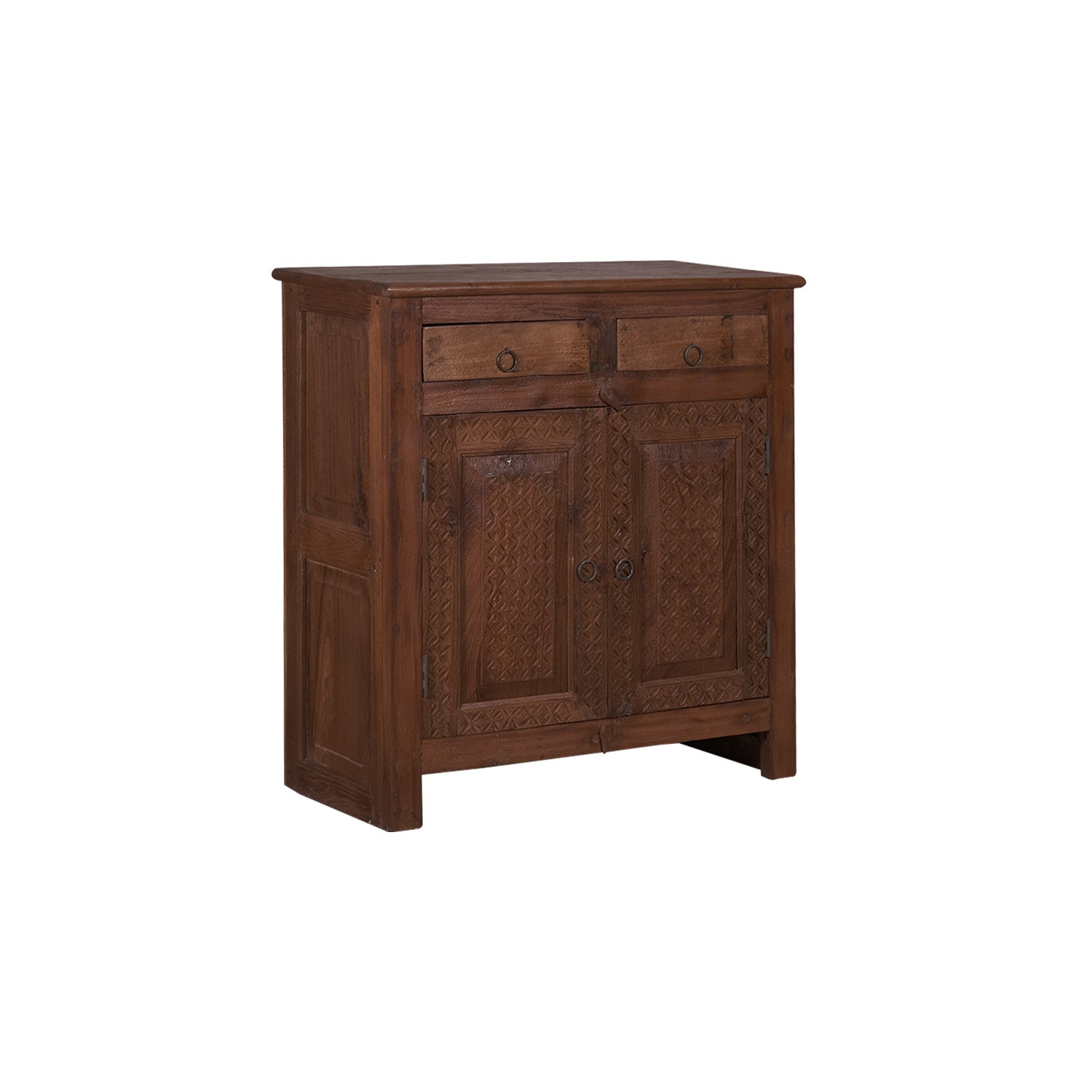 Vintage Teak Wood 2-Door Storage Cabinet