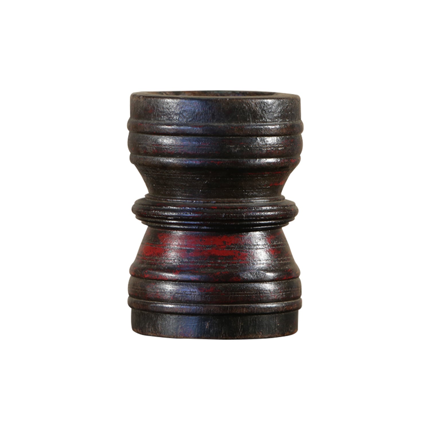 Vintage Wooden Mortar Grinder Repurposed Rustic Candle Holder