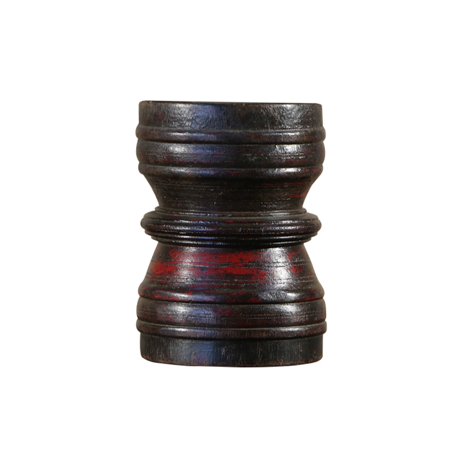 Vintage Wooden Mortar Grinder Repurposed Rustic Candle Holder