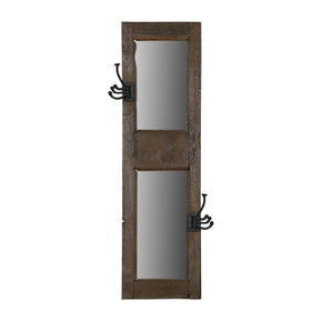 Vintage Window Repuposed Mudroom Mirror With Hooks