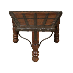 Ox Cart Style 12" Tall Display Table With Iron Accent