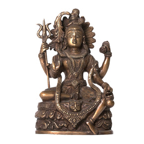Handmade Antiqued Brass "Shiva" Statue