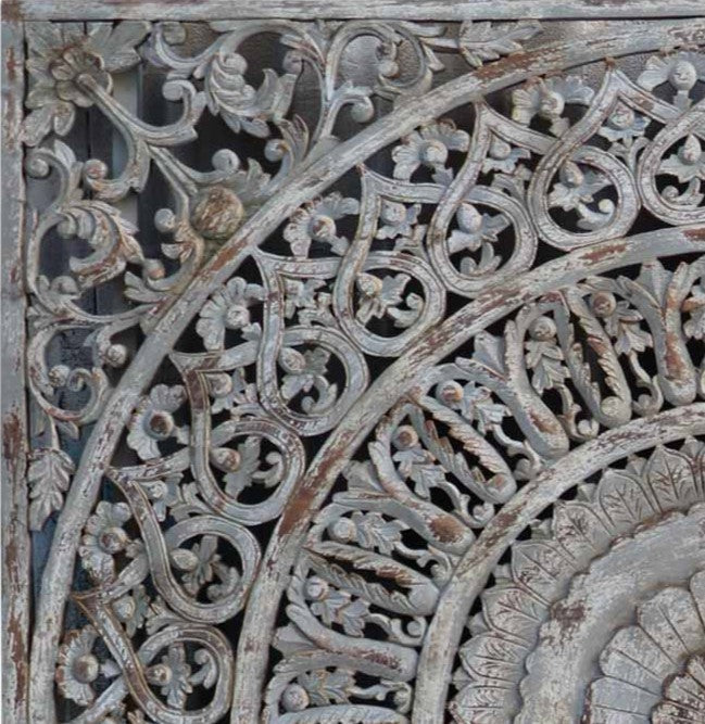 Transitional Style Carved Lattice Mandala Panel 72