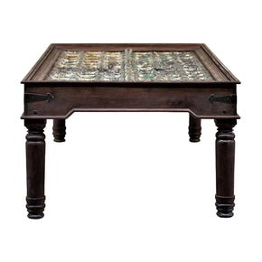 1800s Teak Wood Door 8- Seater Dining Table With Colored Patina