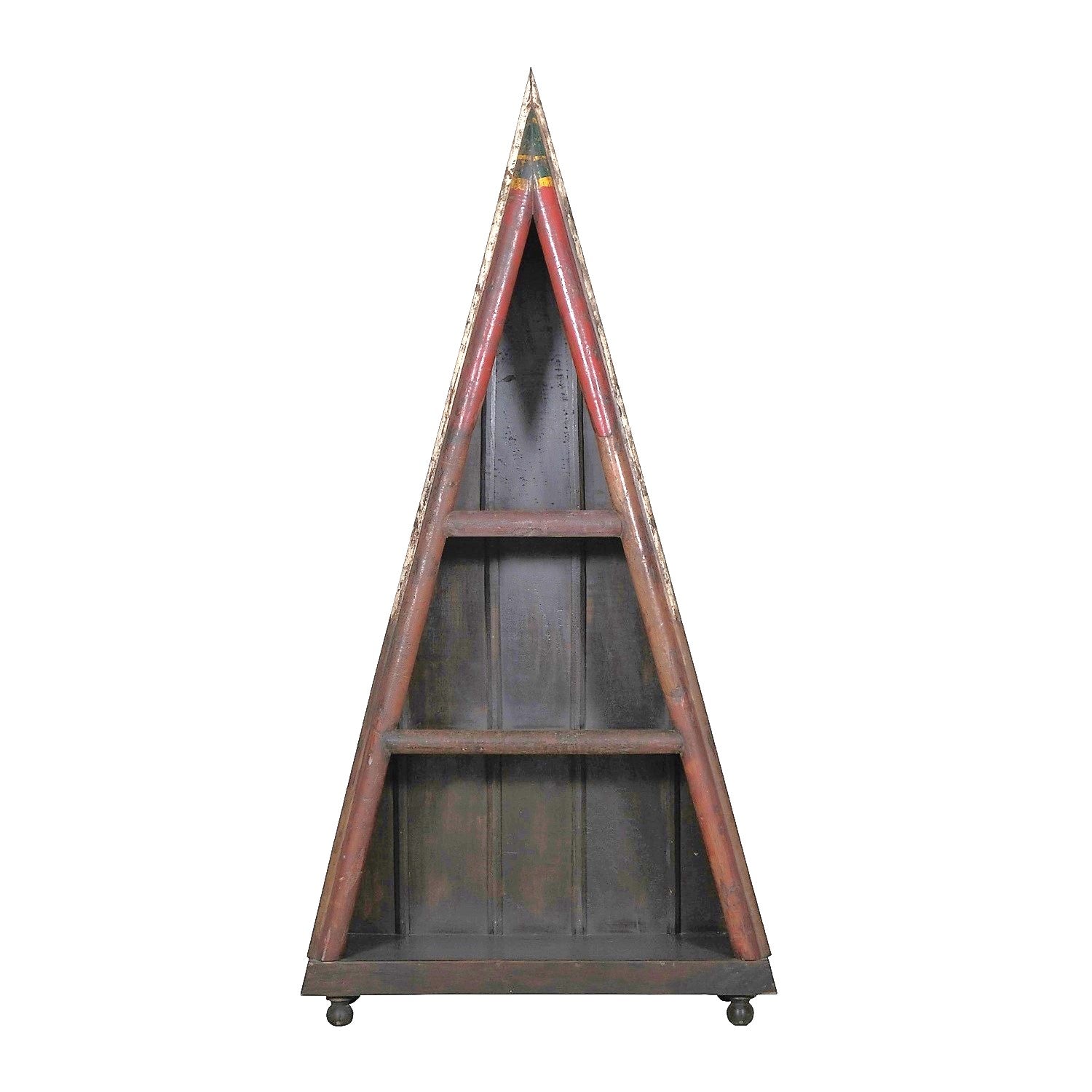 Vintage Rustic Oars Repurposed Unique V Shaped 3 Shelves Display Bookcase