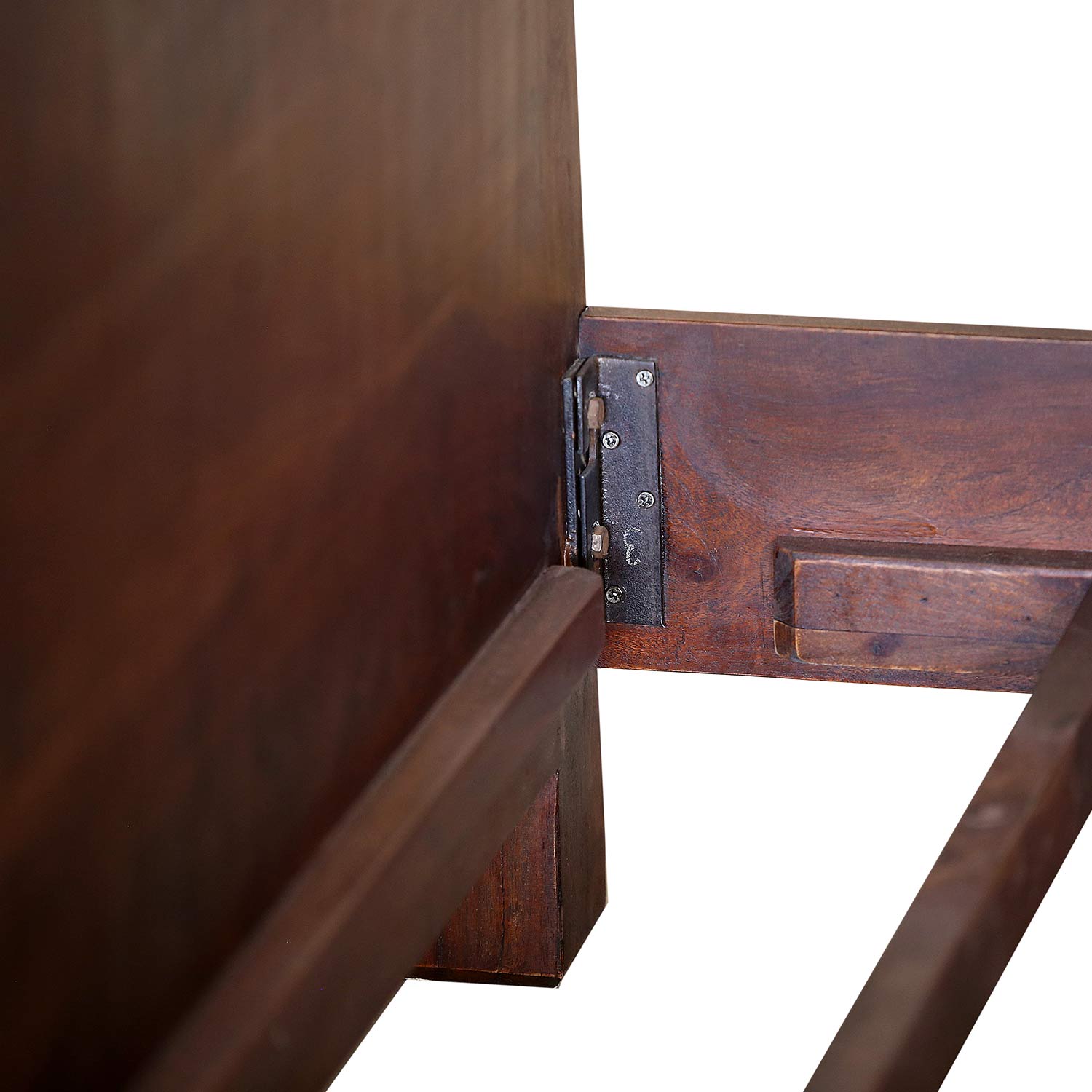 Solid Sheesham Wood Paneled King Size Bed With Nightstands