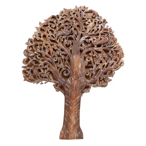 Eclectic Hand Carved Lattice Tree Of Life Wall Hanging