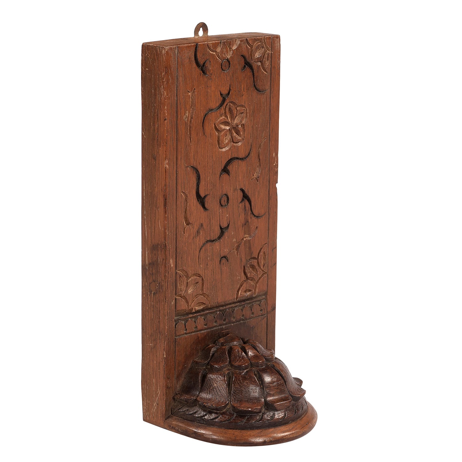 Vintage Carved Wooden 15 in. Tall Wall Sconce