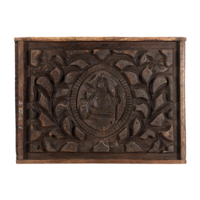 Vintage Carved Wooden Printing Block Repurposed 19 in. x 25 in. Wall Art