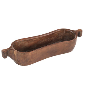 36" Long Solid Wood Kidney Shaped Vintage Trough