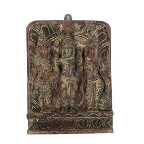 Tribal Carved Vintage Wooden Krishna And Gopis Wall Art