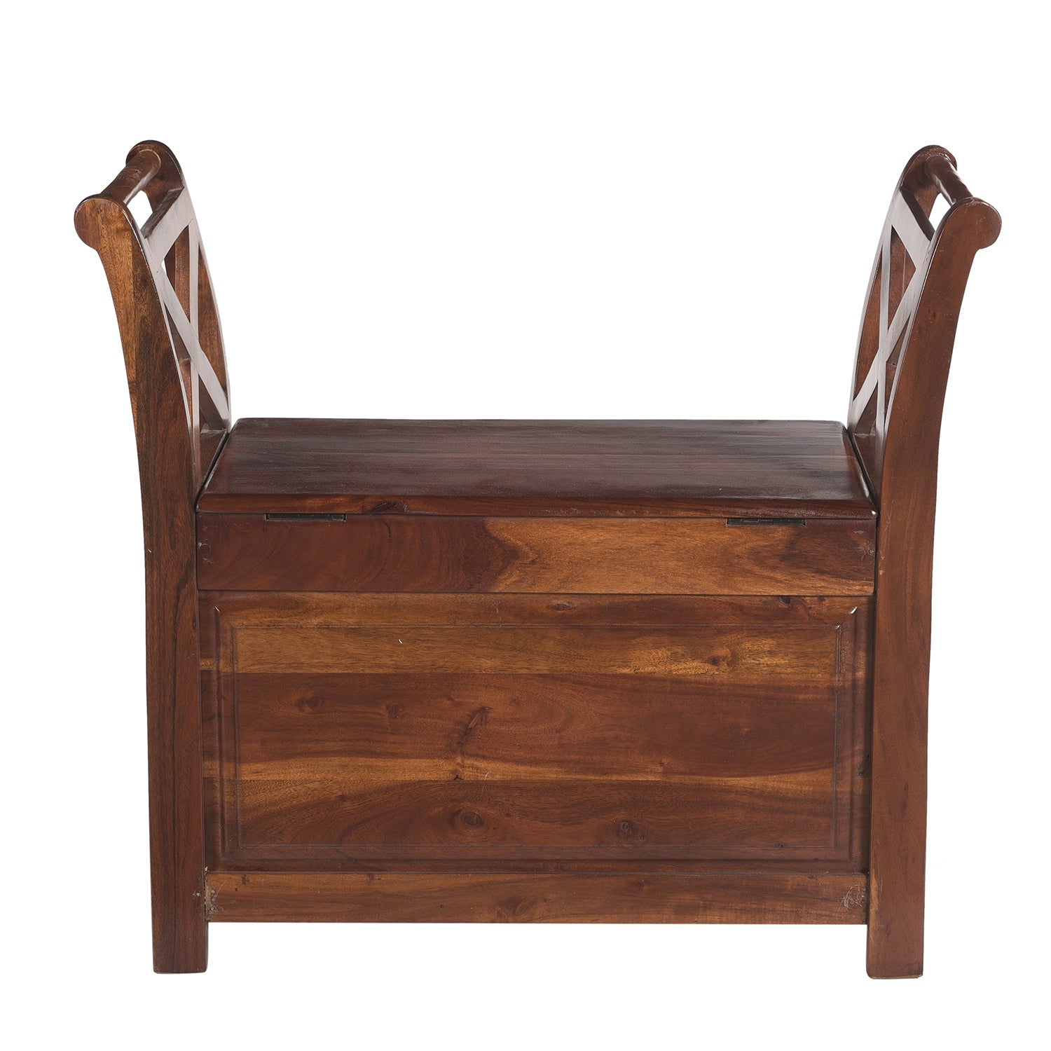 Transitional Style Solid Wood Single Bench With Lift Up Storage