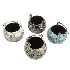 Farmhouse Style Distressed Vintage Metal Pot