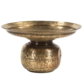 Unique Vintage Brass Pot With Flat Top