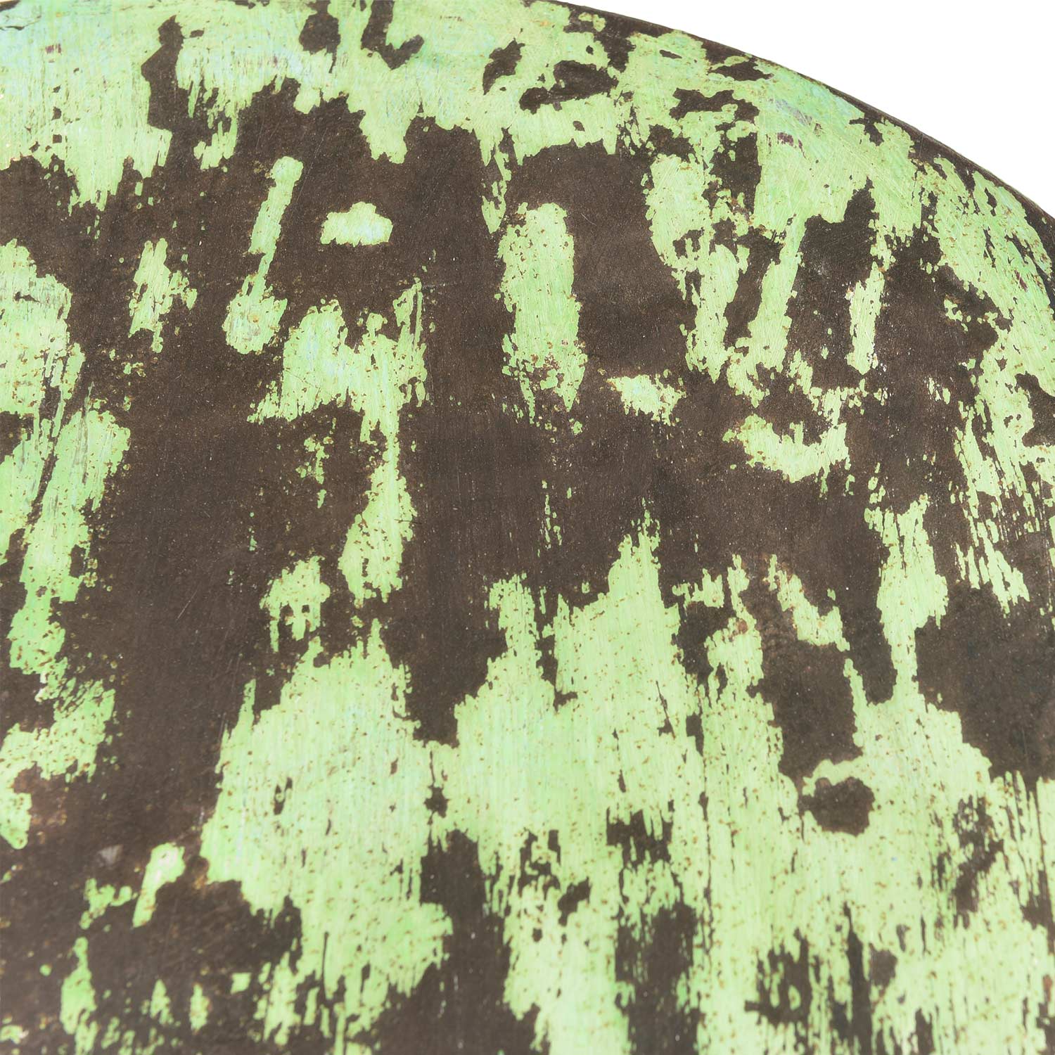 Vintage Distressed Painted Round Iron Base End Table