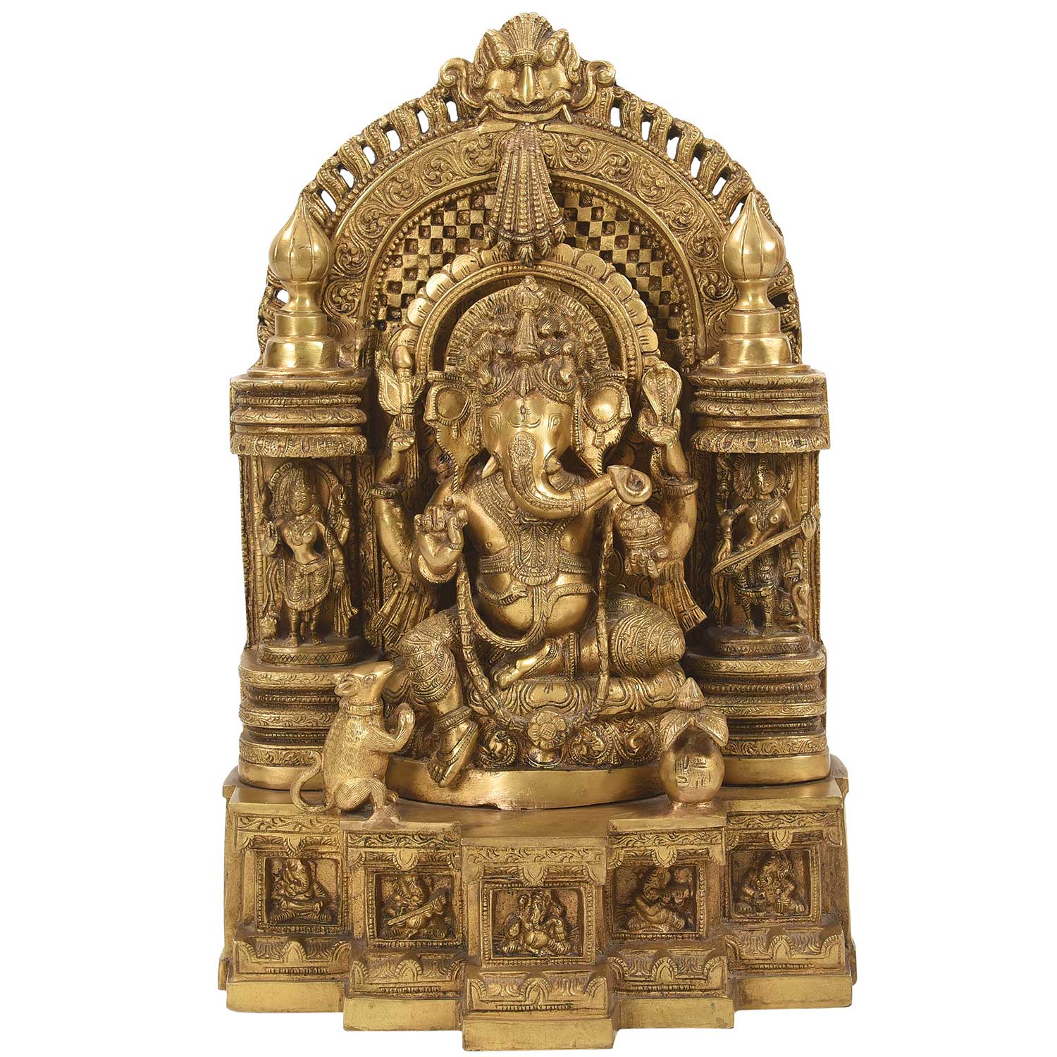 Ornate Indian Traditional Brass Ganesha Statue