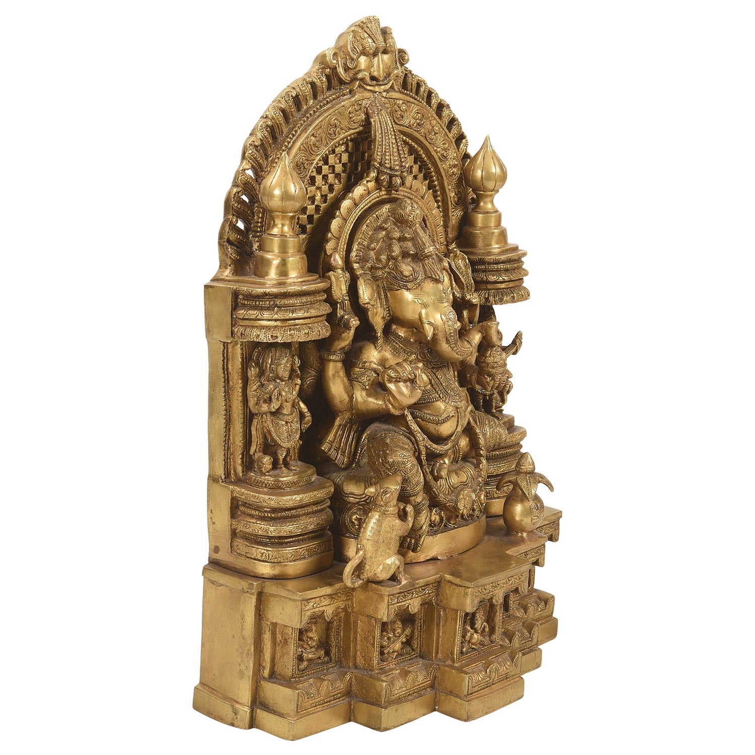 Ornate Indian Traditional Brass Ganesha Statue