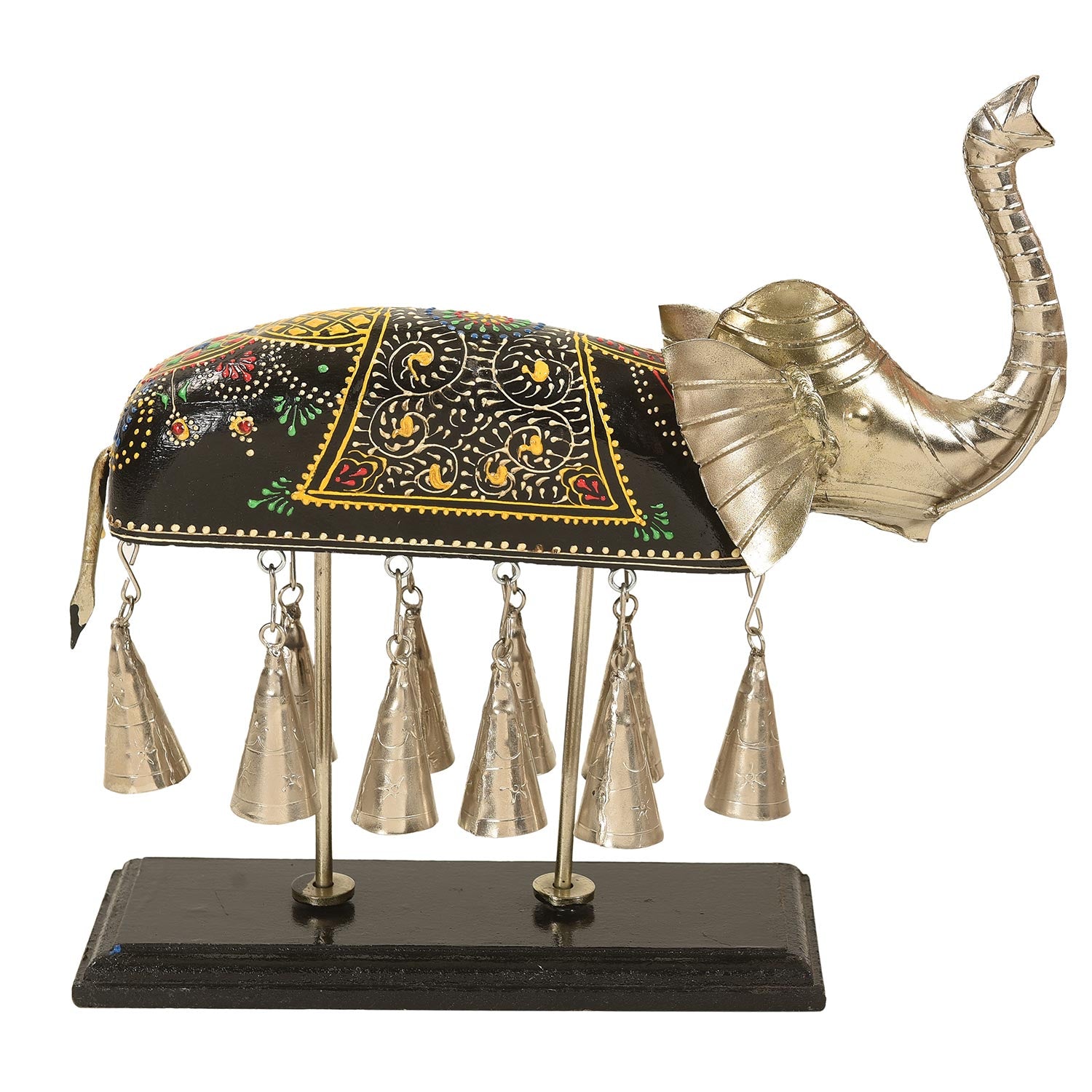 Unique Wooden Elephant Statue With Bells