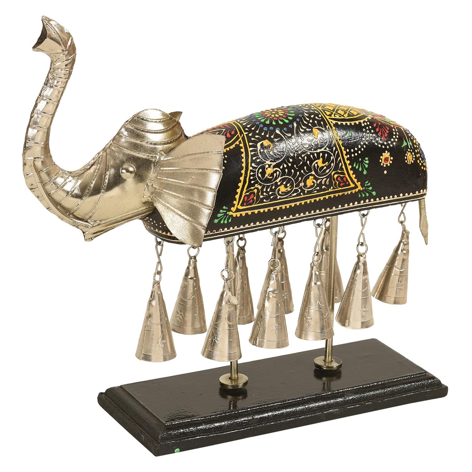 Unique Wooden Elephant Statue With Bells