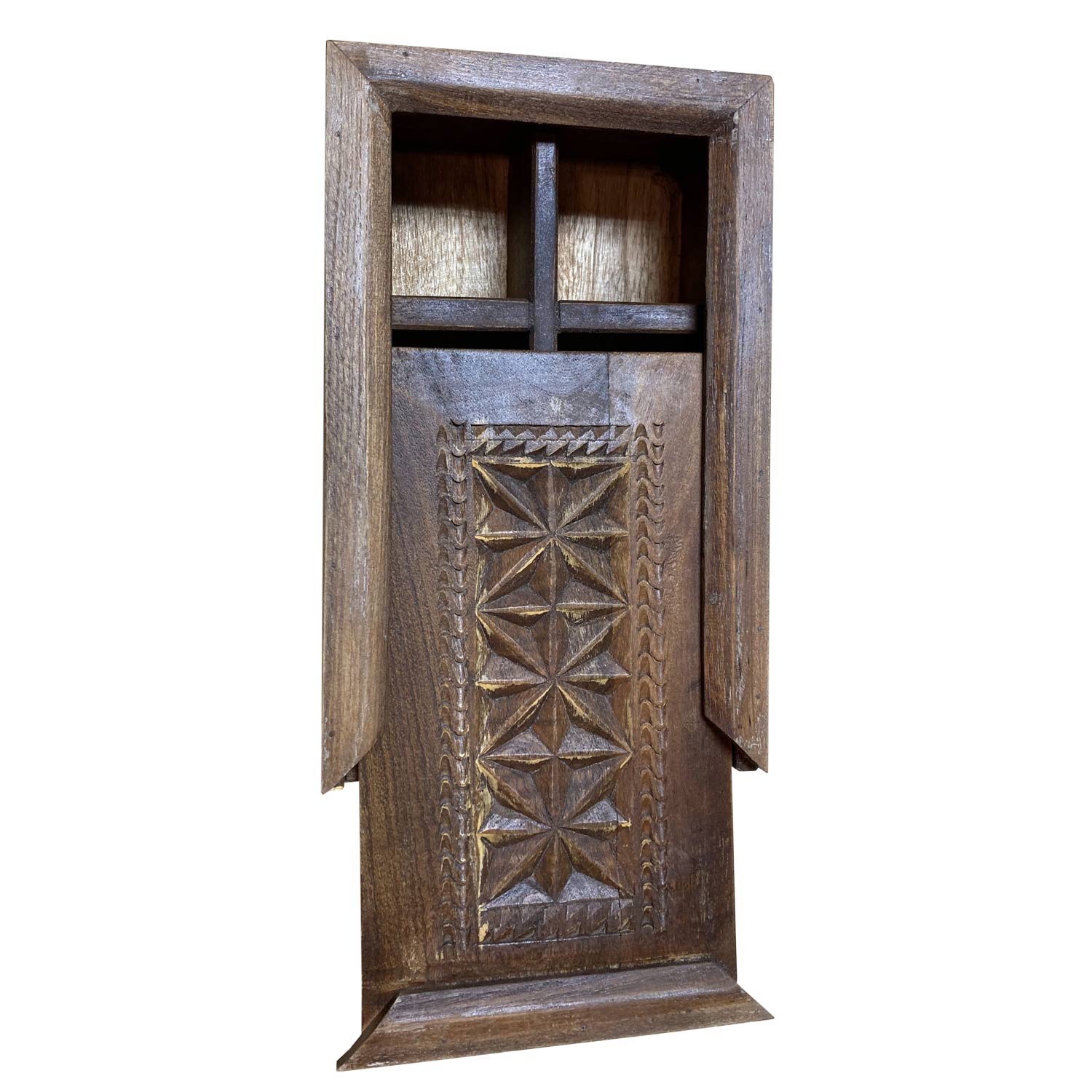 Unique Hand Carved Wooden Divided Compartments Jewelry Box