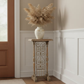 Farmhouse Style Vintage Metal Grill Repurposed 18" x 12" Display End Table