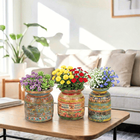 Farmhouse Style Hand Painted Vintage Wooden Milk Pot Vase