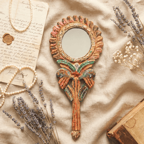 Vintage Carved Hand Mirror