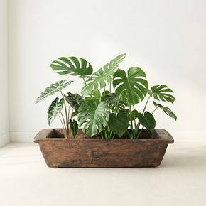 33" Extra Large Solid Wood Vintage Trough Decorative Tray