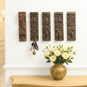 Rustic Carved 10" Long Single Hook Wall Panel