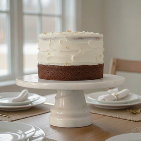 10" Round White Marble Cake / Candle Stand