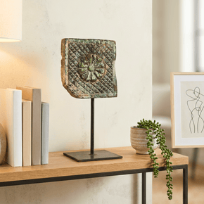 Antique Carved Corbel On Metal Stand Rustic Table Décor