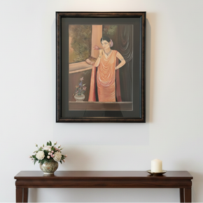 Vintage Hand Painted "Indian Princess" Framed Artwork