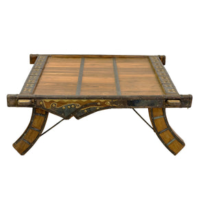Eclectic Ranch Style Ox Cart Bed Coffee Table
