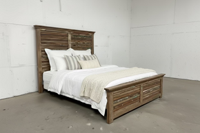 California King Reclaimed Wood Shutter Bed