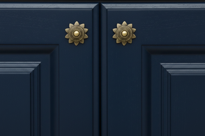 Transitional Style Antique Brass Finish Cabinet Rosette Knobs