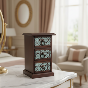 Eclectic Style Solid Wood Small Box With Drawers