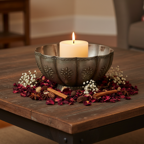 Unique Handmade Embossed Metal 7" x 4" Decorative Bowl