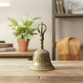 Vintage Hand Held Decorative Brass Bell