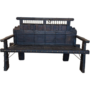 Antique Teak Wood Ox Cart Bed repurposed Unique Rustic Bench (Indoor/Outdoor)