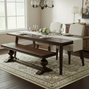 Transitional Style Solid Wood 67" Long Backless Vintage Bench