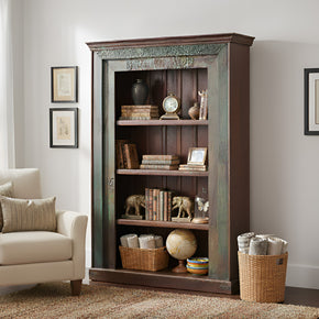 Antique Carved Doorframe Repurposed  4 Shelves Farmhouse Bookcase