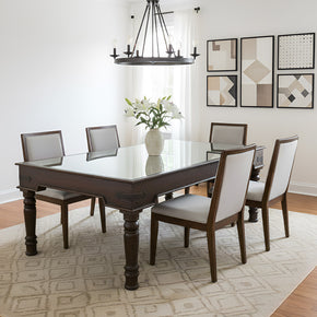 Antique Brass Foil Cladded Door Repurposed Solid Wood 72 in. Long Dining Table