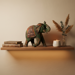 Farmhouse Style Vintage Wooden Elephant Statue Home Decor