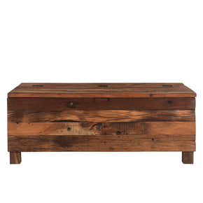 Distressed Solid Wood 48 in. Chest Log Cabin Coffee Table